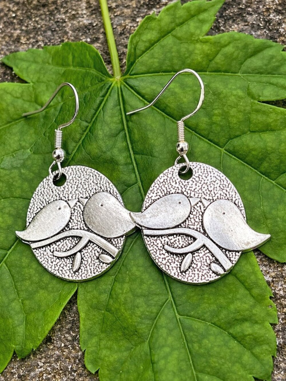 Love Bird Drop Earrings Antique Silver - Picture 6 of 6